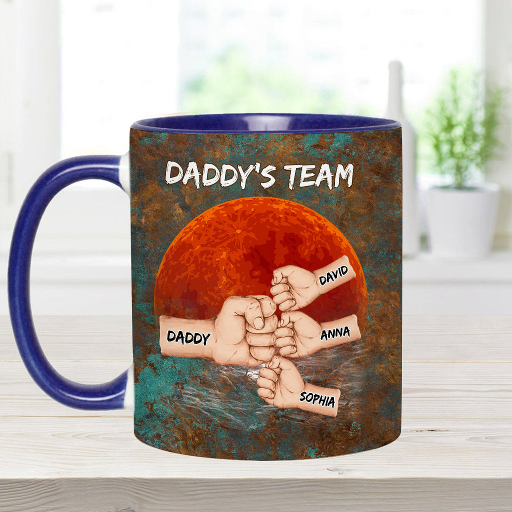 Daddy's Team - Personalized Father Accent Mug