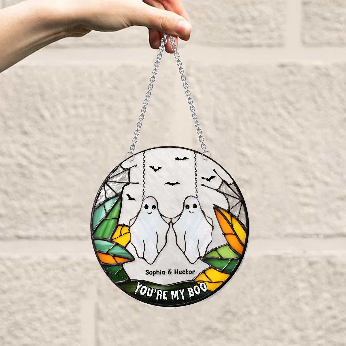 You Are My Boo - Personalized Couple Window Hanging Suncatcher Ornament
