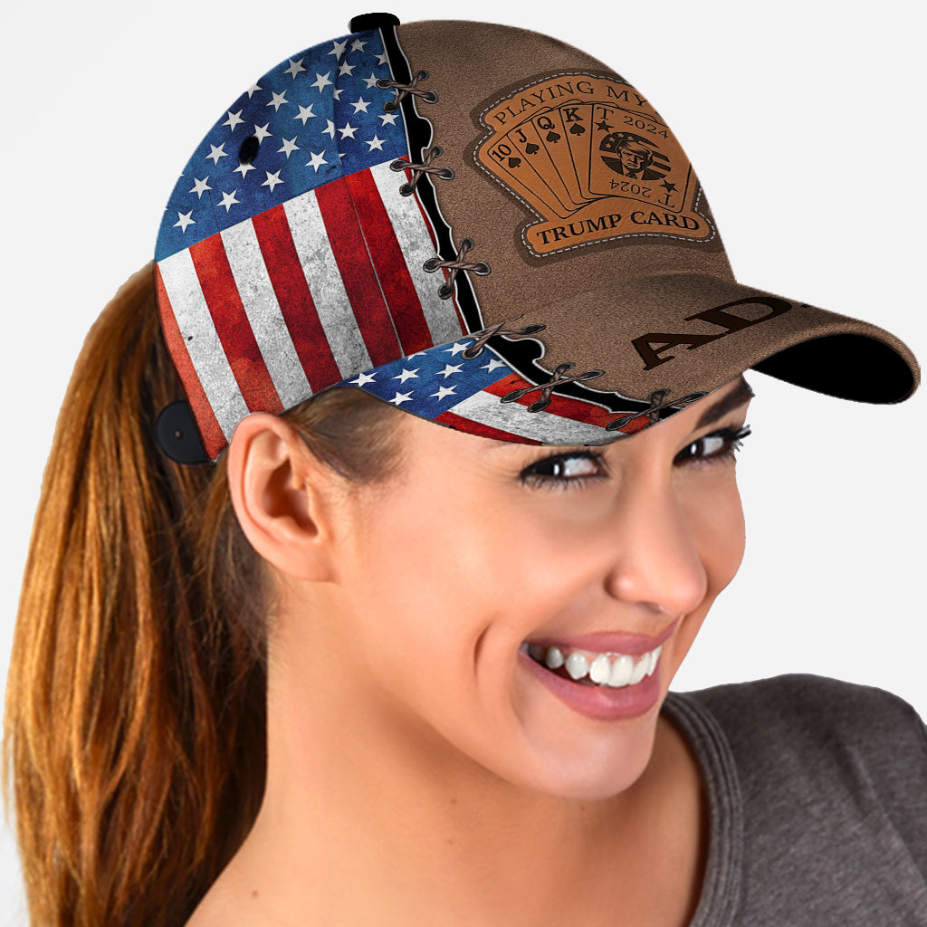 Casquette classique personnalisée Trump 2024 « Je joue ma carte T »