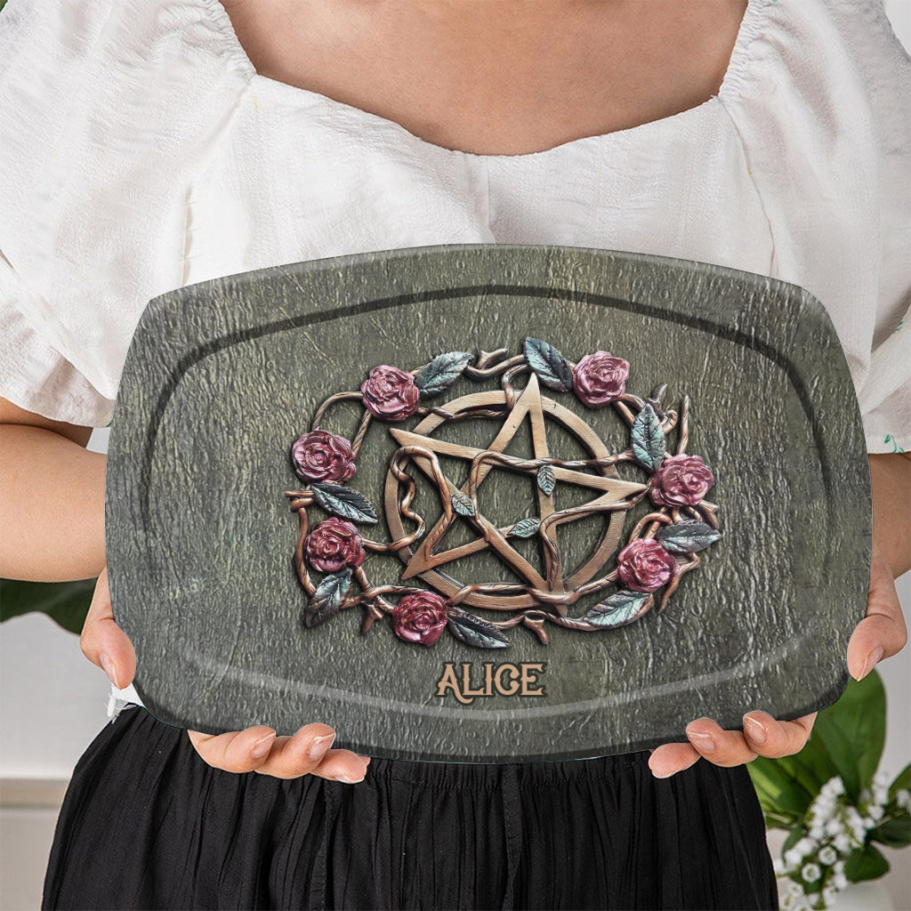 Mystical Witch Ancient Roses - Personalized Witch Plate