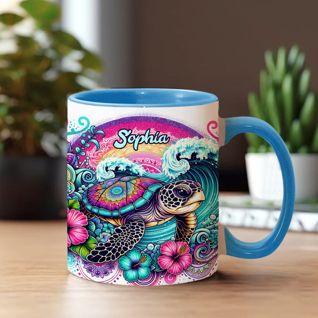 Peace Love Turtle - Personalized Turtle Accent Mug