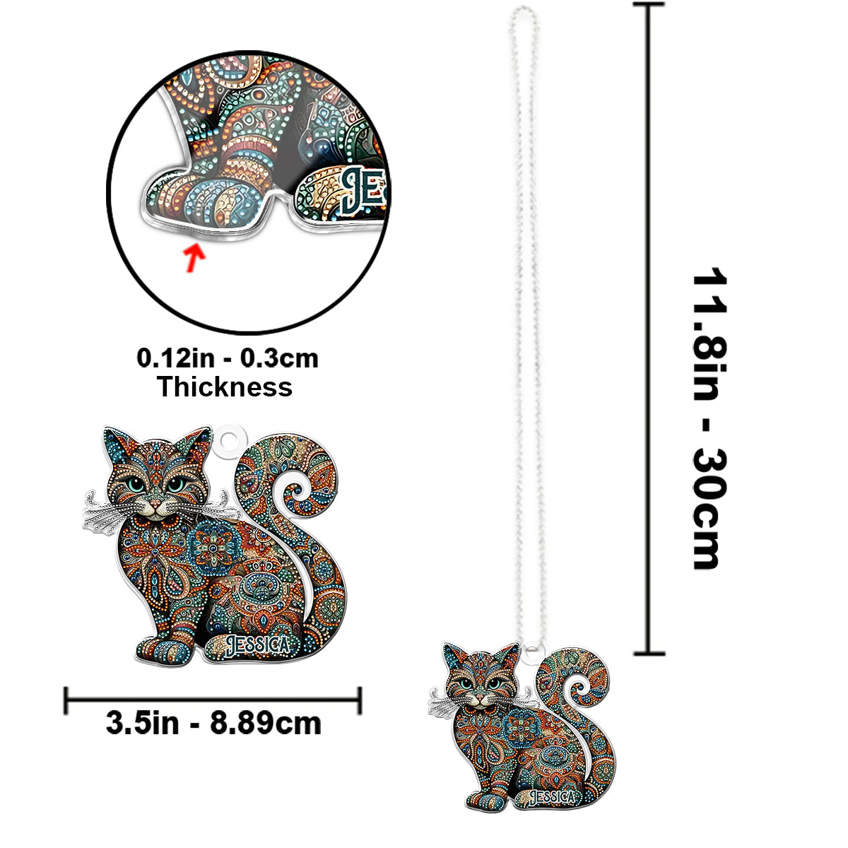 Beautiful Cat - Personalized Cat Custom Shaped Car Ornament