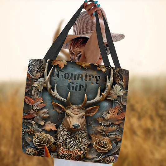 Country Girl - Personalized Hunting Tote Bag