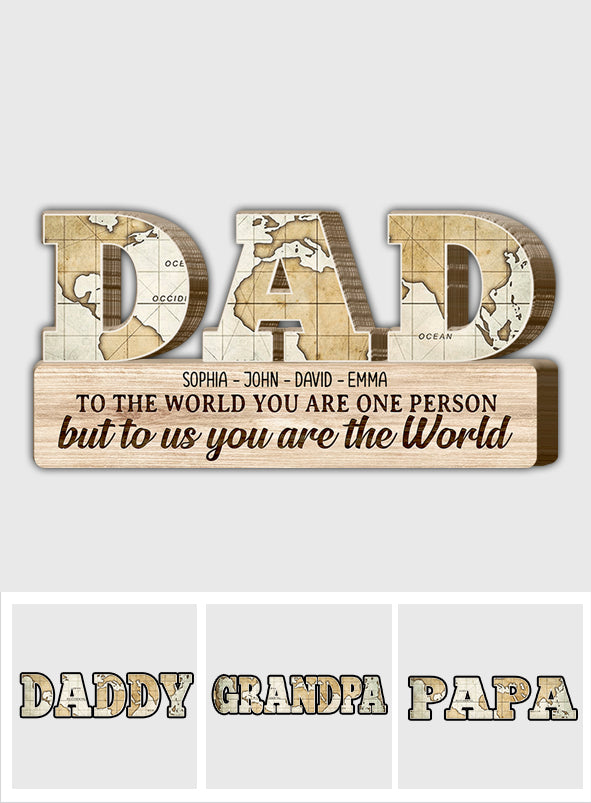 You Are Our World - Personalized Father Shaped Wooden Puzzle