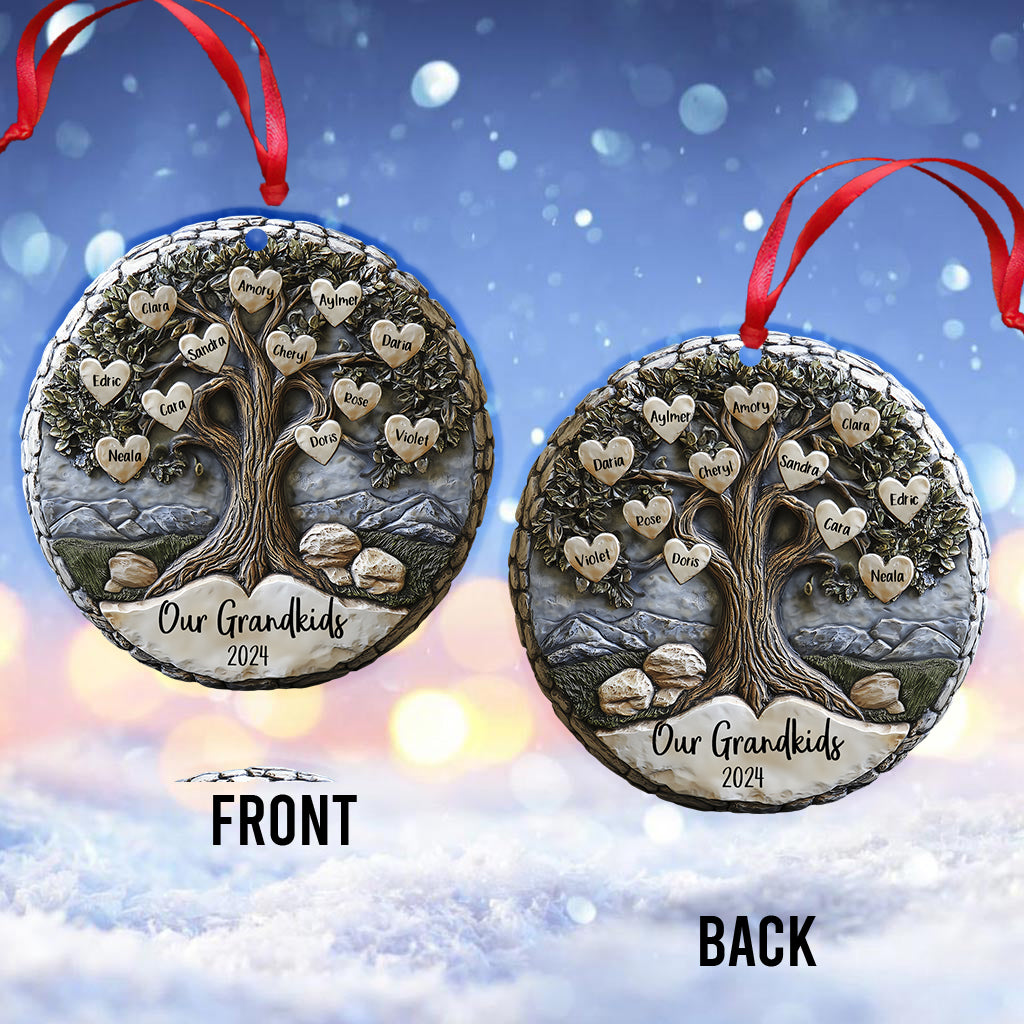 Unsere Enkelkinder 2024 – Personalisierter Oma-Weihnachtsbaumschmuck