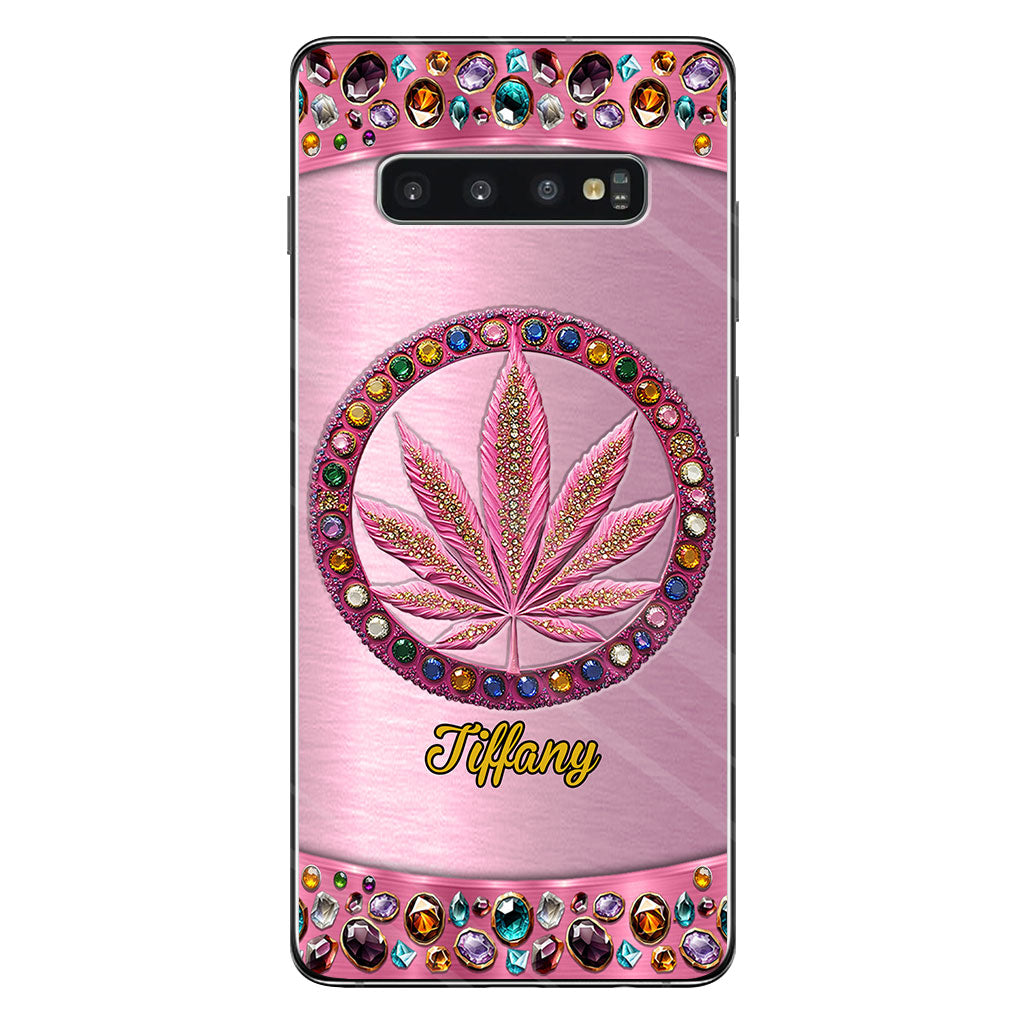 Stoner Chick – Personalisierte, durchsichtige Handyhülle mit Weed-Motiv