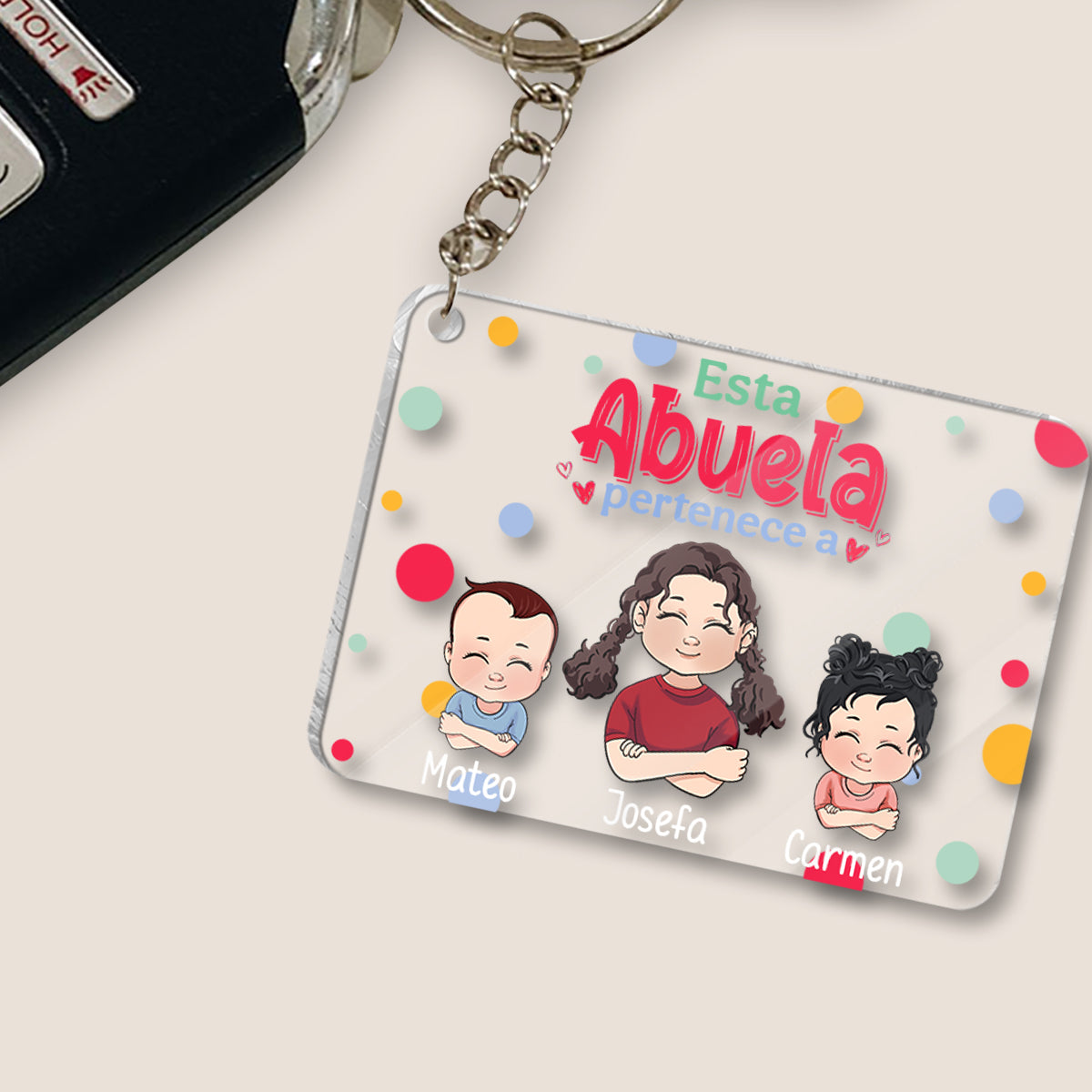 Esta Abuela Pertenece A - Personalized Grandma Transparent Keychain
