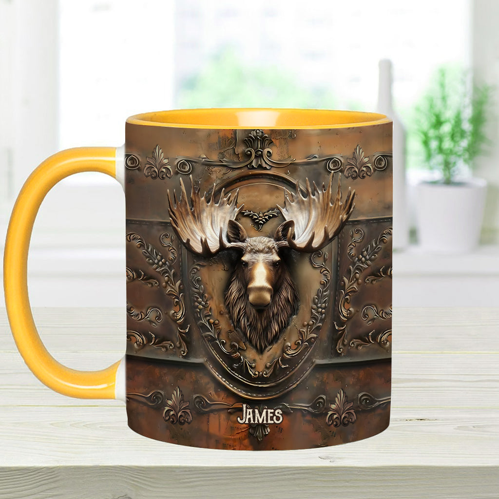 Wunderschöner Elch, Wildtruthahn, Fuchs, Ente – personalisierter Becher mit Jagdmotiv