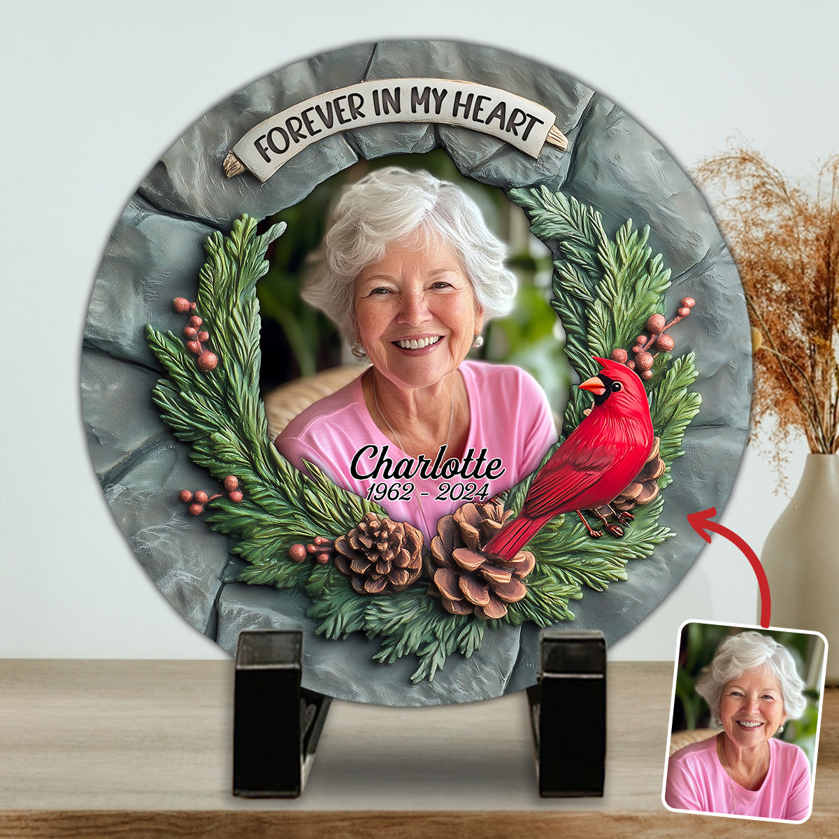 In Loving Memory - Personalized Memorial Round Shaped Stone
