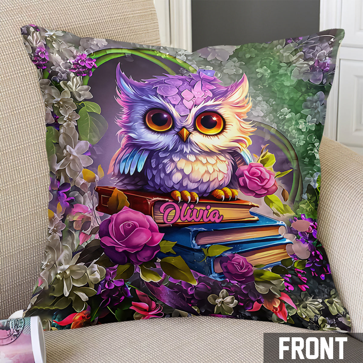 Juste un chapitre de plus - Coussin décoratif personnalisé en forme de livre