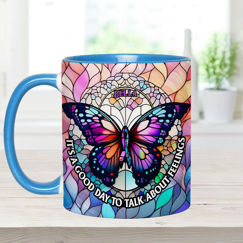 Heute ist ein guter Tag, um über Gefühle zu sprechen – personalisierte Tasse