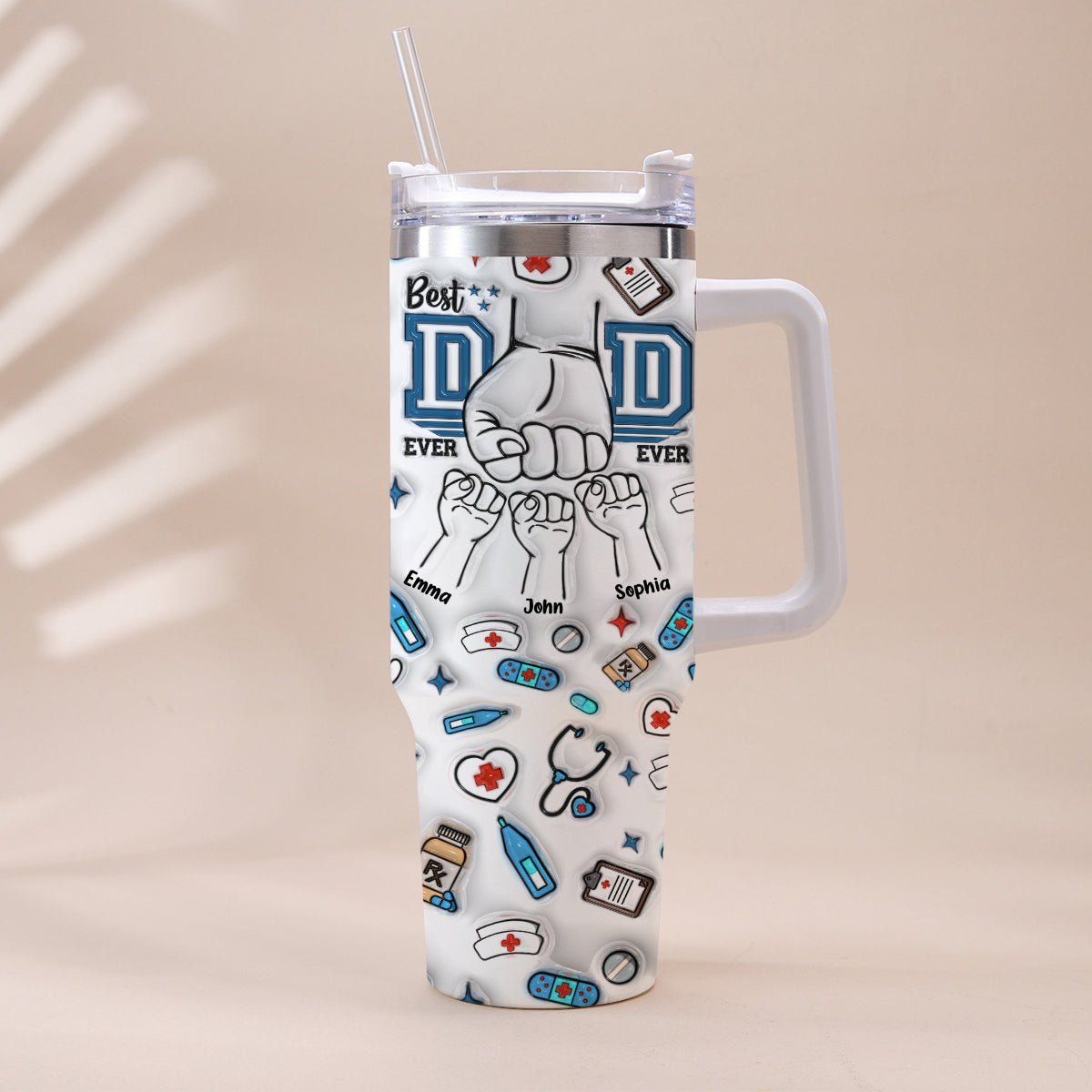 Best Dad Ever - Personalized Father Tumbler With Handle