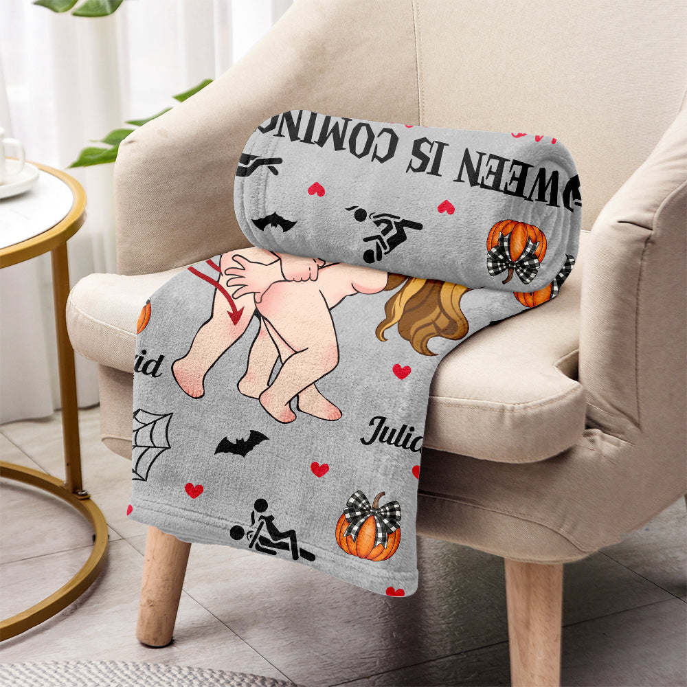 Halloween Is Coming - Personalized Couple Blanket