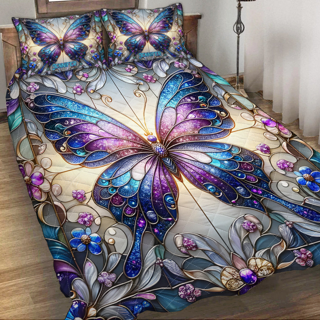 Magnifiques papillons - Ensemble de courtepointe personnalisé à motifs de papillons
