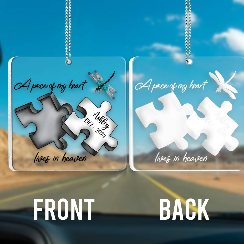 Memorial Butterfly Dragonfly Heaven Feather - Personalized Memorial Transparent Keychain