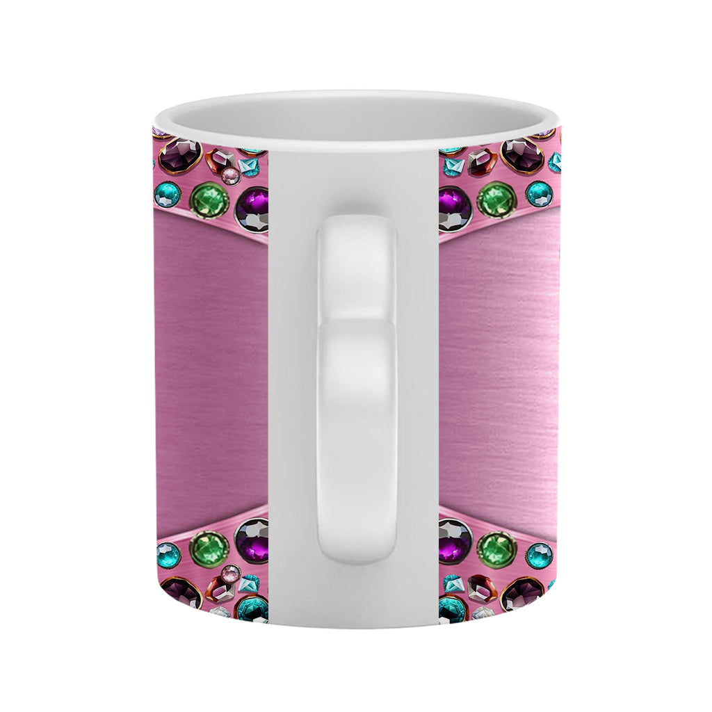 Wunderschöner rosa personalisierter Becher mit Schmetterlingsherzgriff