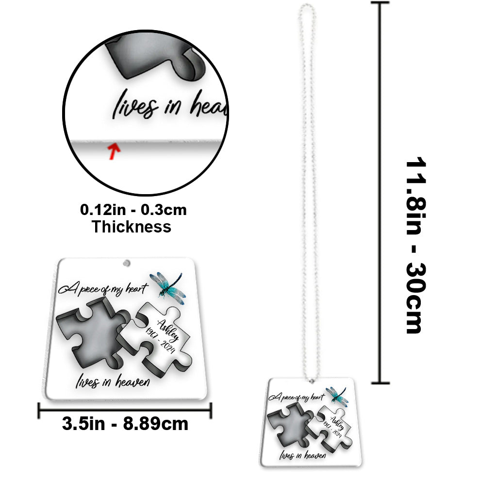 Memorial Butterfly Dragonfly Heaven Feather - Personalized Memorial Transparent Keychain