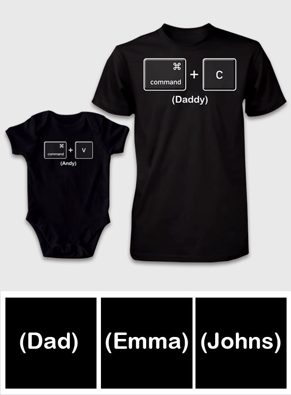 Copy Paste Like Father Like Son Daughter Funny - Personalized Father T-shirt And Baby Onesie