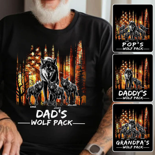 Dad's Wolf Pack - Personalized Father T-shirt And Hoodie