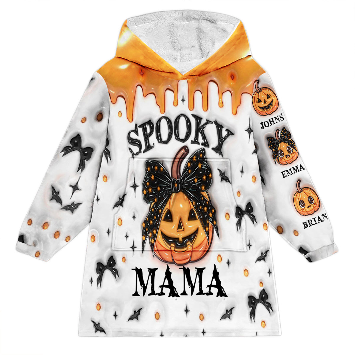 Spooky Mama Nana Aunt - Personalized Mother Blanket Hoodie