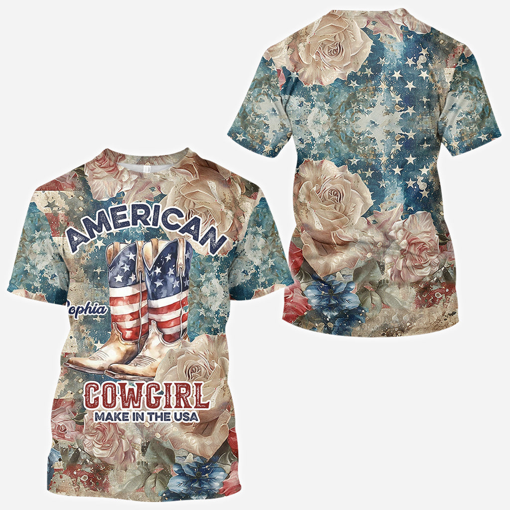 Amerikanisches Cowgirl – Personalisiertes Country-Girl-Shirt