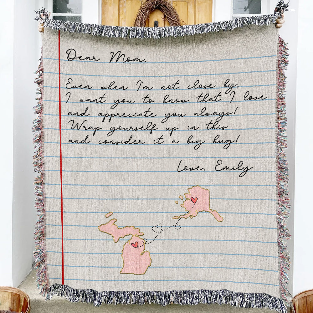 Dear Mom Letter - Personalized Mother Woven Blanket