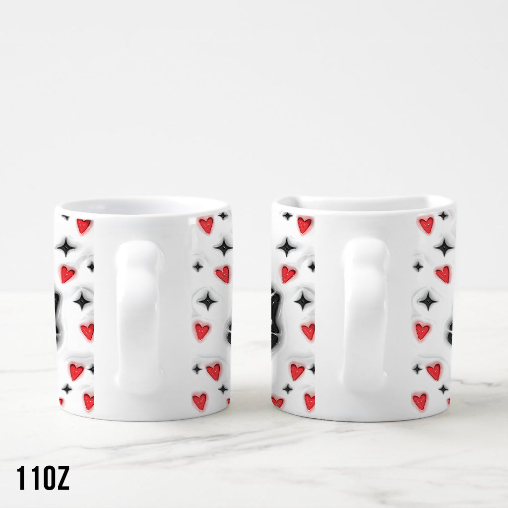 Funny Anniversary - Personalized Husband And Wife Matching Heart Handle Mug