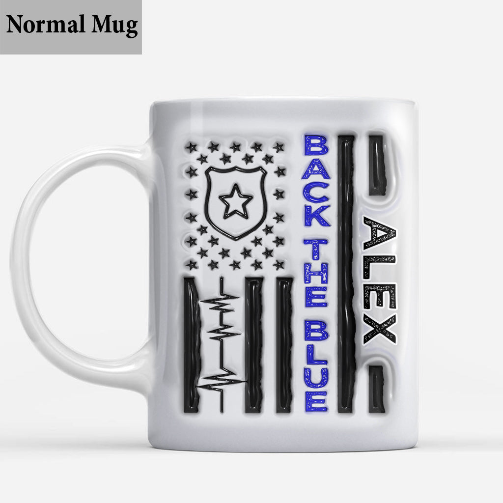 Mug personnalisé « Soutien aux forces de l'ordre » pour le 4 juillet - Fête nationale américaine