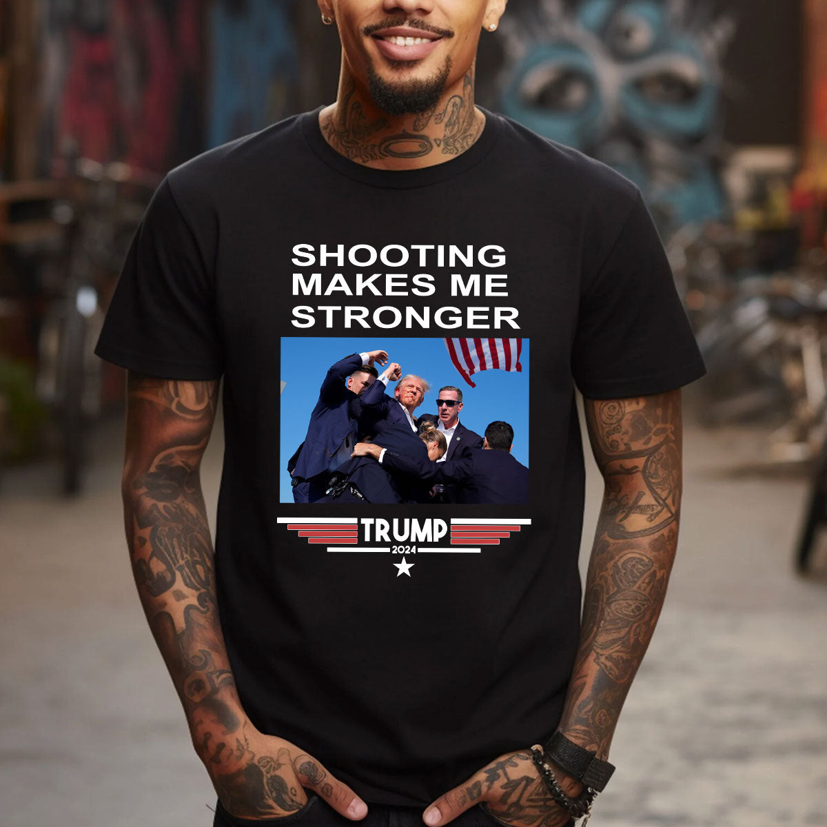 Schießen macht mich stärker – T-Shirt zur Präsidentschaftswahl 2024