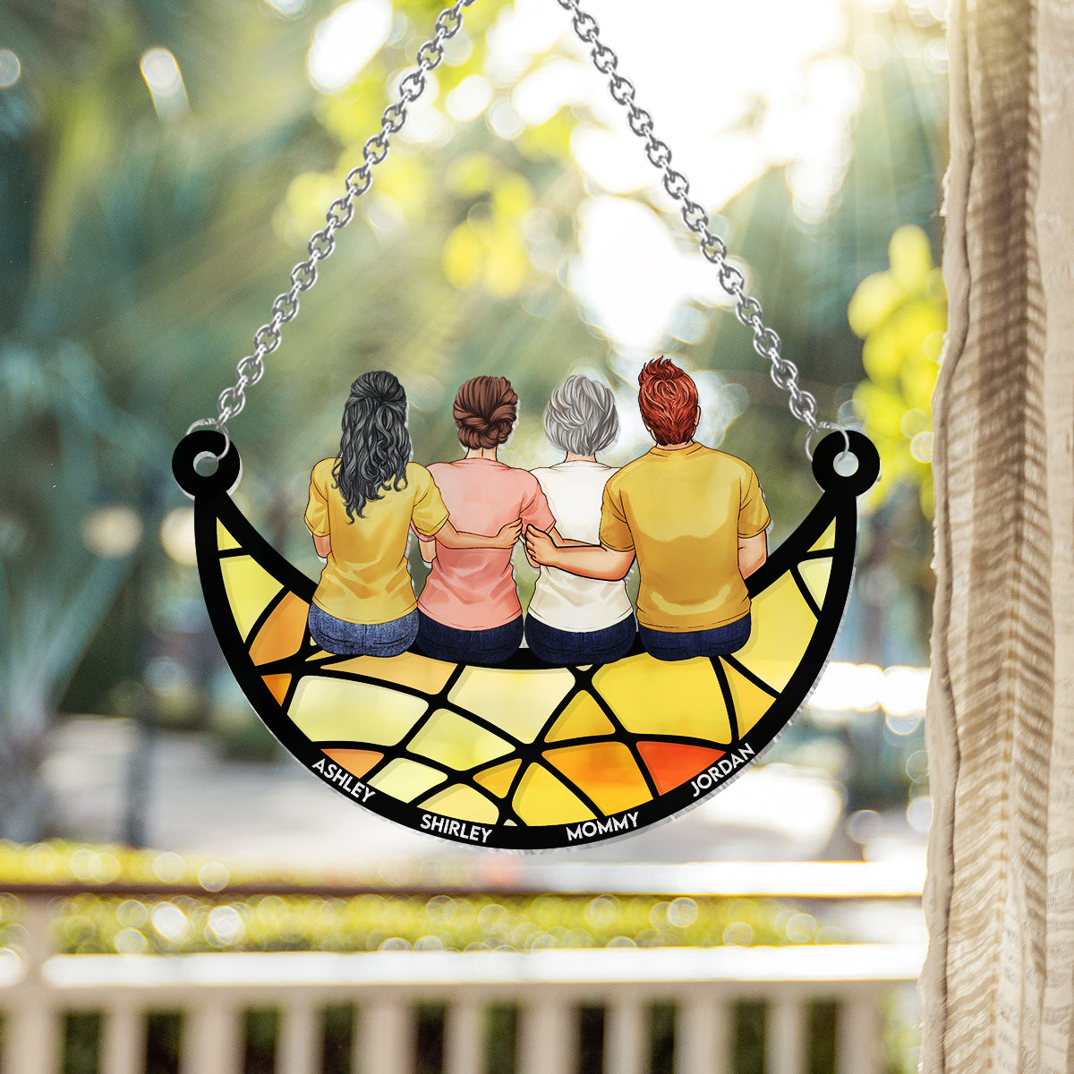 I Love You Mom - Personalized Mother Window Hanging Suncatcher Ornament