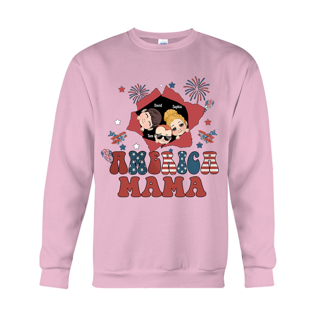 American Mama Any Title Vintage Retro Style - Personalized Mother T-shirt And Hoodie