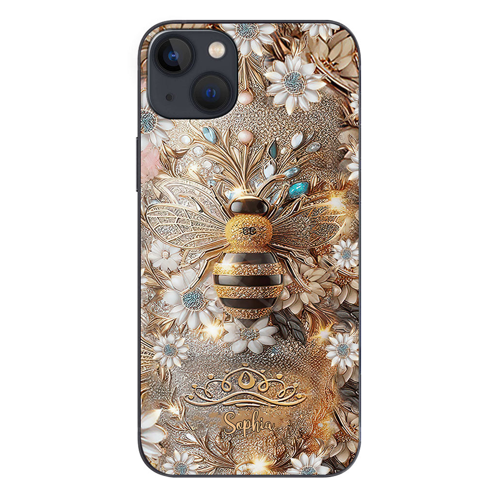 Queen Bee – Personalisierte transparente Handyhülle mit Bienenmotiv