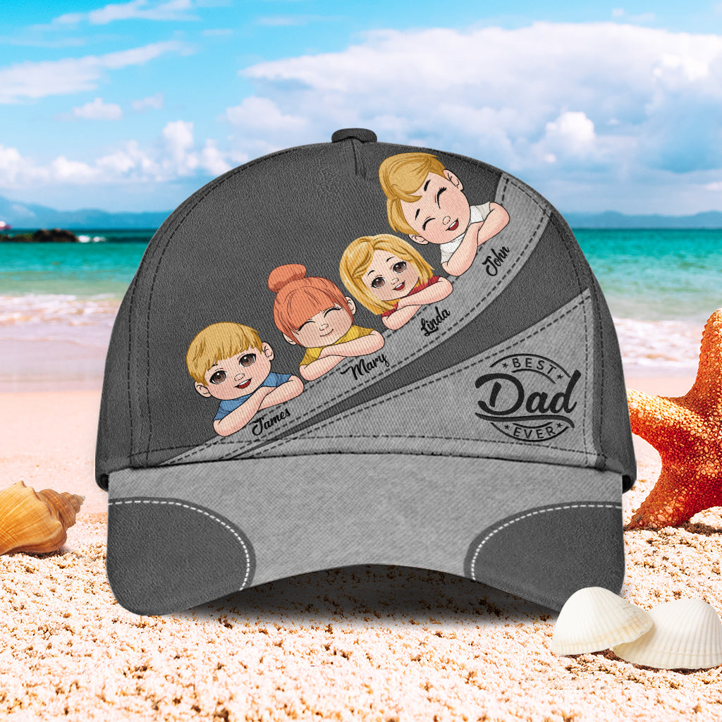 Best Dad Ever Cute Kids - Personalized Father Classic Cap