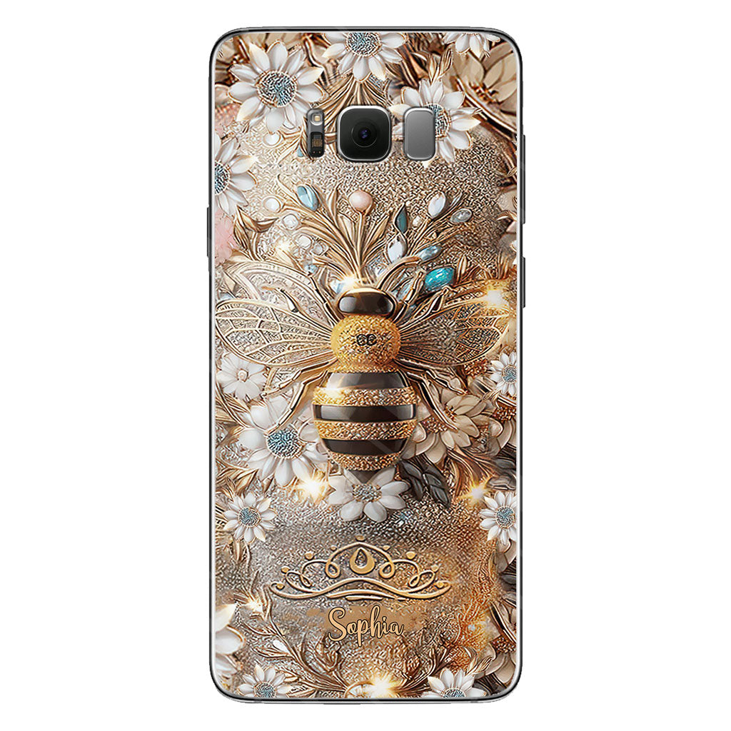 Queen Bee – Personalisierte transparente Handyhülle mit Bienenmotiv