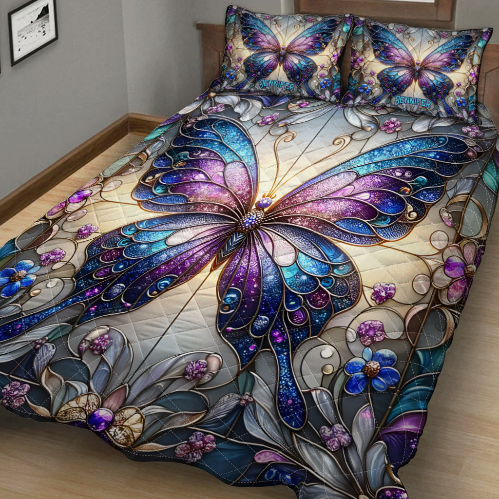 Magnifiques papillons - Ensemble de courtepointe personnalisé à motifs de papillons
