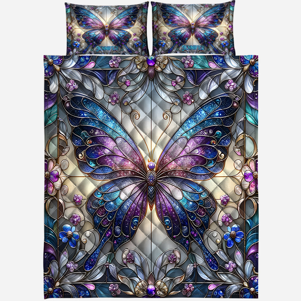Magnifiques papillons - Ensemble de courtepointe personnalisé à motifs de papillons