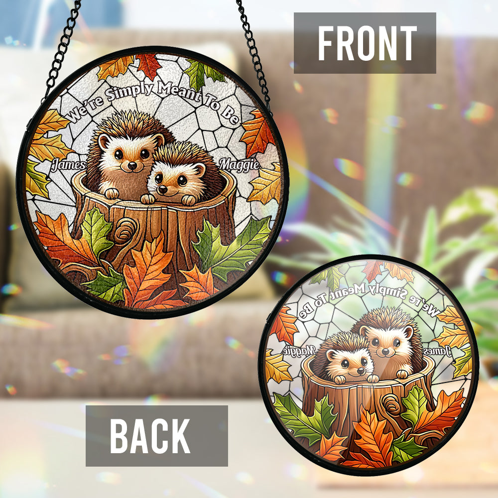 We're Simply Meant To Be - Personalized Couple Stained Glass Suncatcher