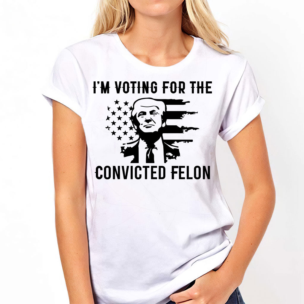 Trump 2024 T-Shirt, „Verurteilter Verbrecher“-Shirt, „Ich wähle verurteilten Verbrecher“-Shirt, Retro-Trump-Shirt mit amerikanischer Flagge