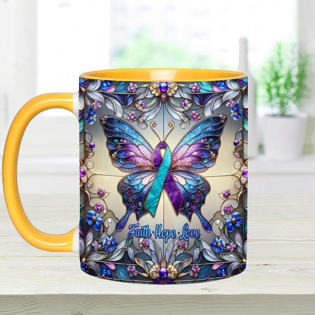 Faith Hope Love - Personalized Suicide Prevention Accent Mug