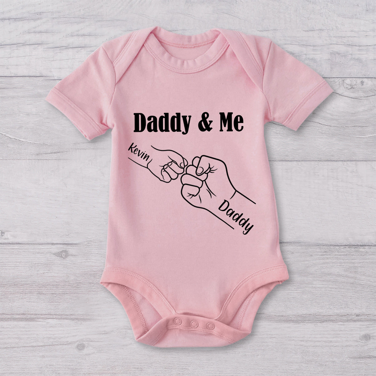 Daddy And Me Daddy's Team - Personalized Father T-shirt And Baby Onesie