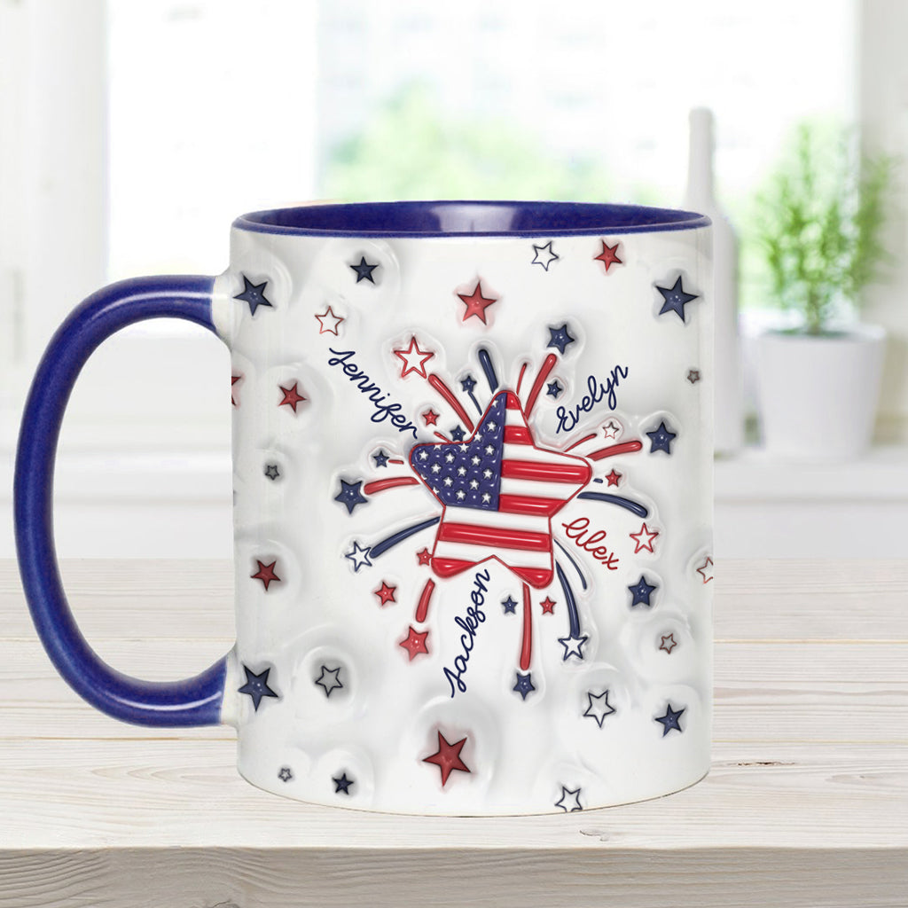 Grandma's Little Star 4th Of July - Personalized Grandma Accent Mug