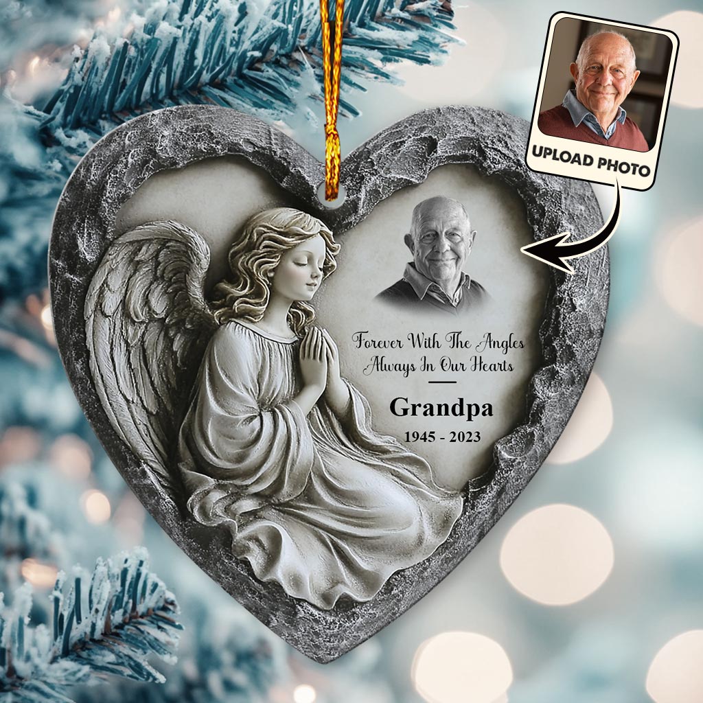 Forever With The Angles, Always In Our Hearts - Personalized Memorial Ornament