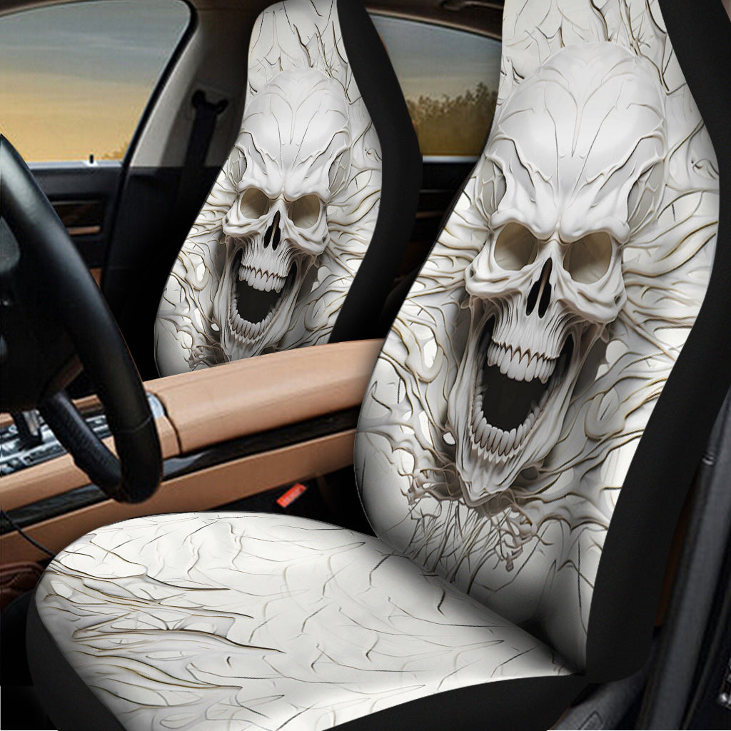 Weißer Totenkopf, 3D-Version – Totenkopf-Sitzbezüge