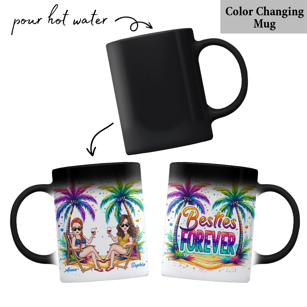 Beste Freundinnen für immer – Sommerfeeling – Personalisierte Tasse für Meeresliebhaber