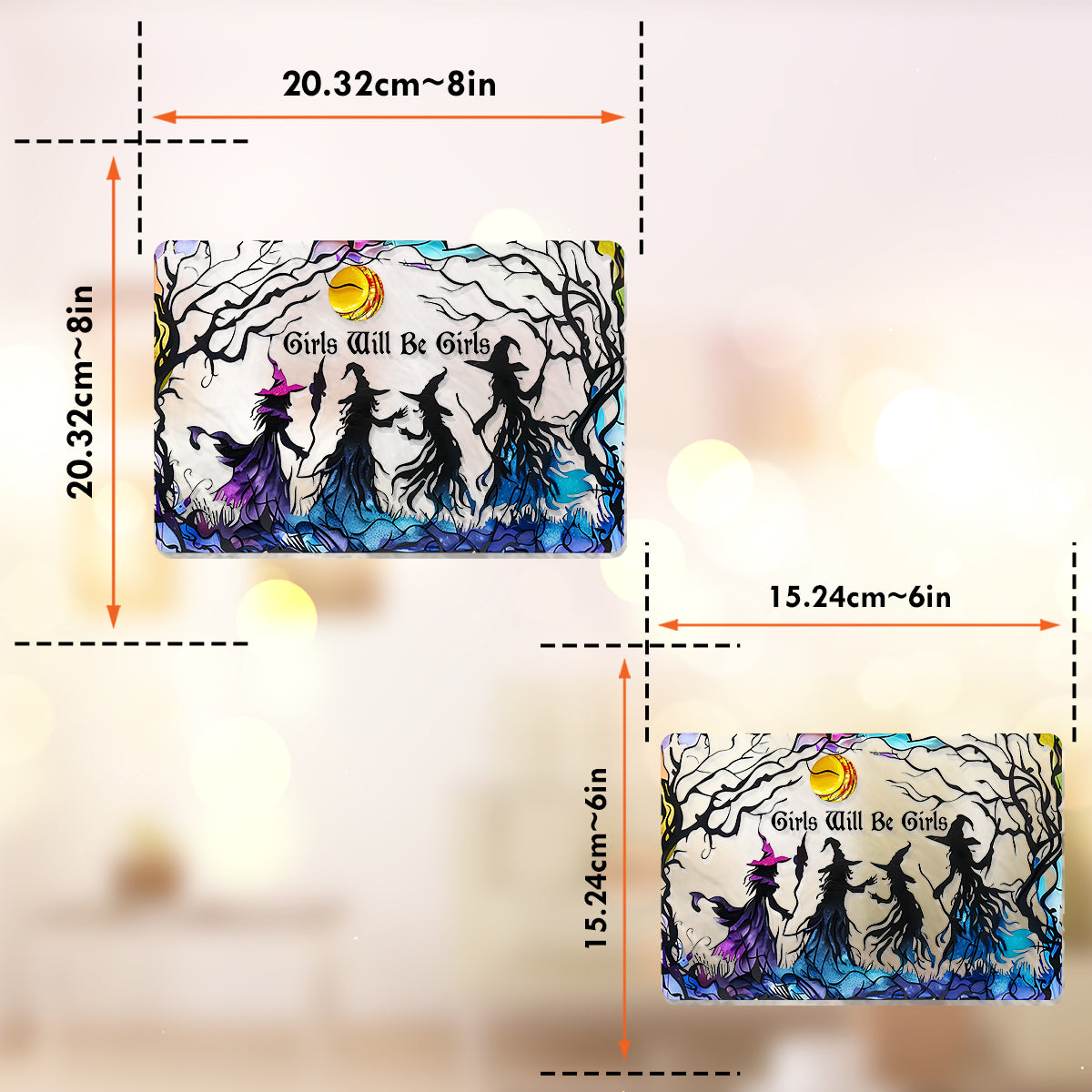 Girls Will Be Girls - Personalized Witch Window Hanging Suncatcher Ornament