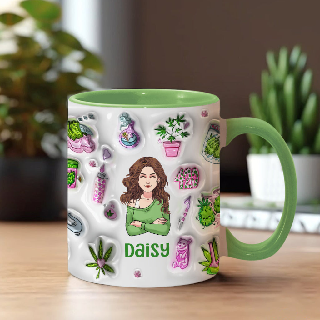 Puff Puff Pass Aufblasbarer 3D-Becher mit personalisiertem Weed-Motiv