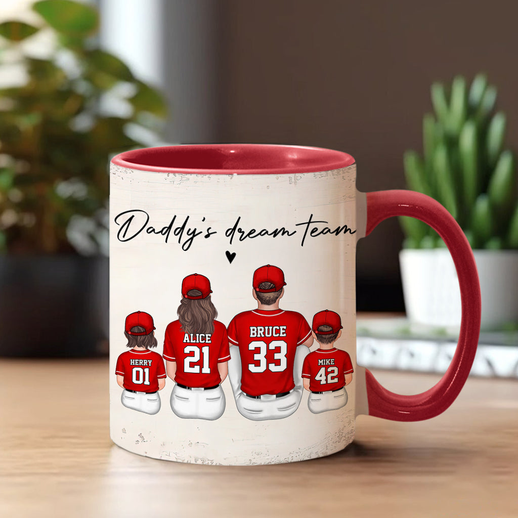 Daddy's Dream Team - Personalized Father Accent Mug