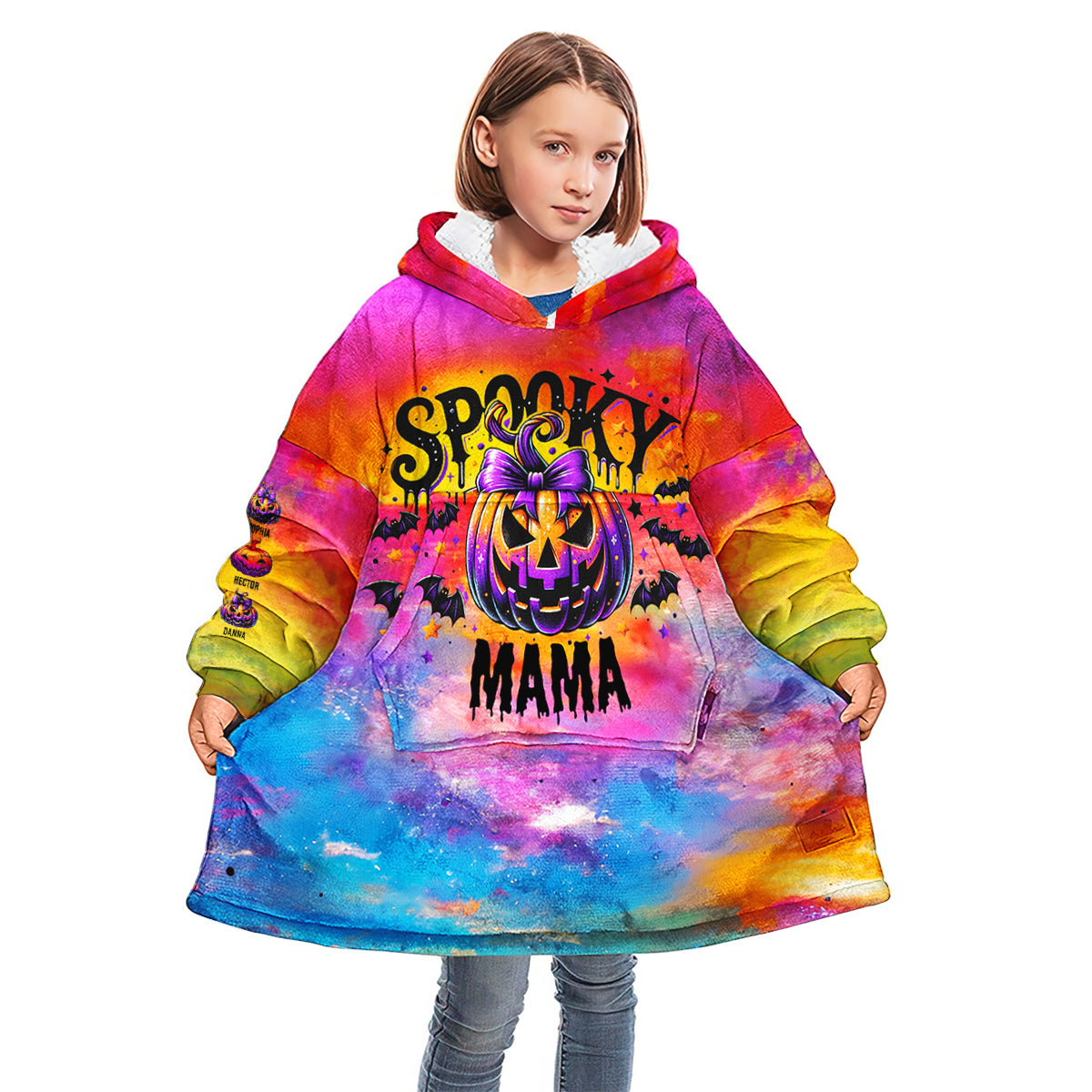Spooky Mama - Personalized Mother Blanket Hoodie