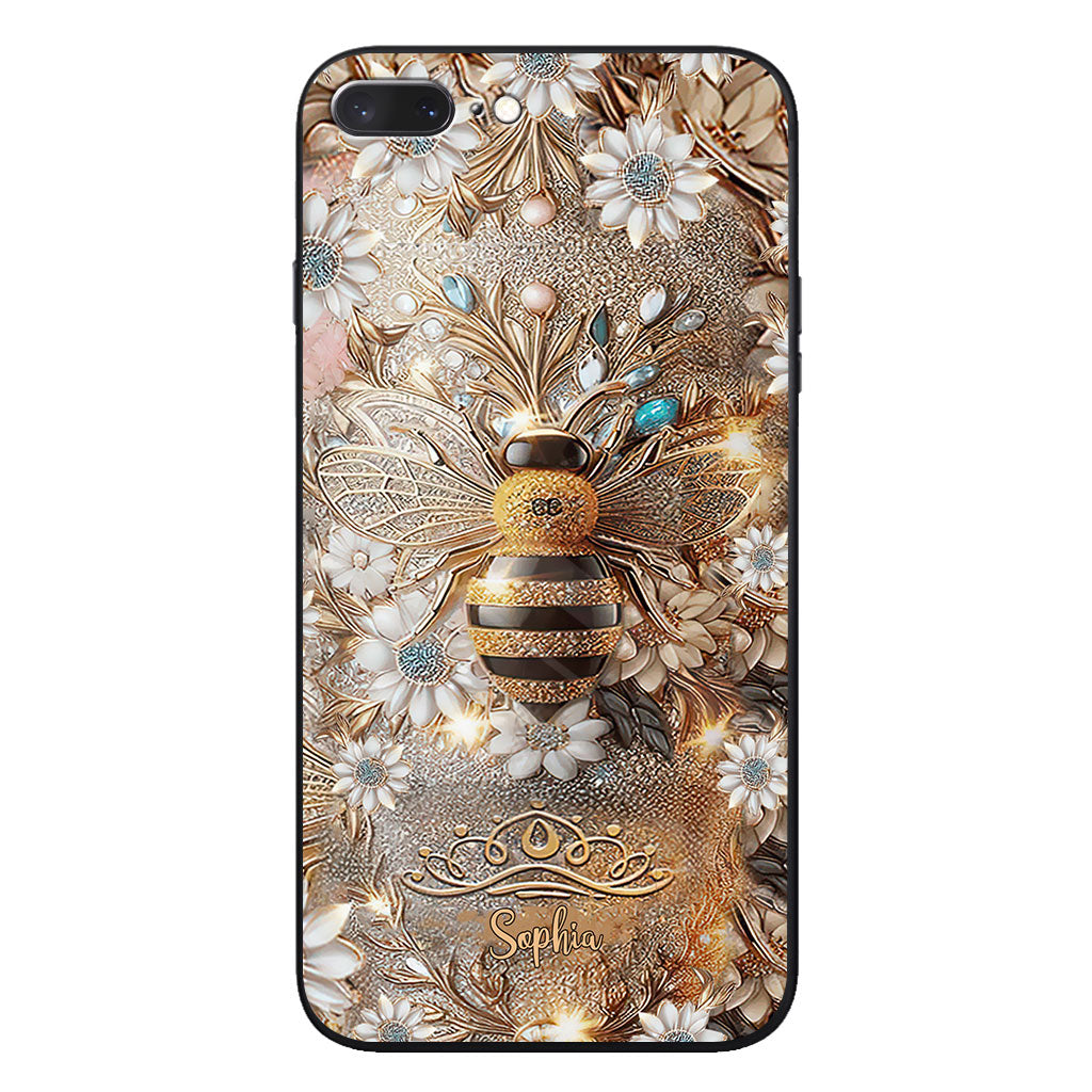 Queen Bee – Personalisierte transparente Handyhülle mit Bienenmotiv