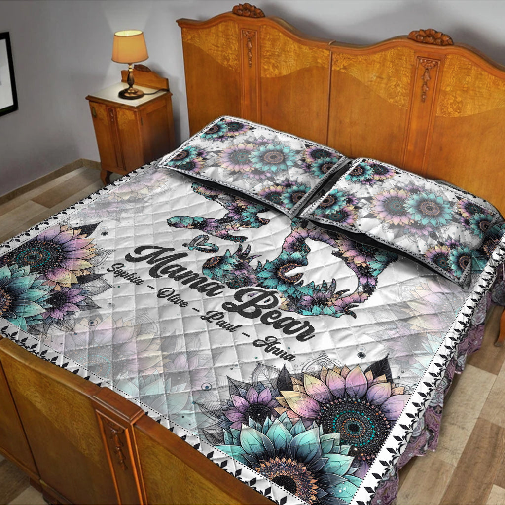 Mama Bear - Personalized Mother Quilt Set